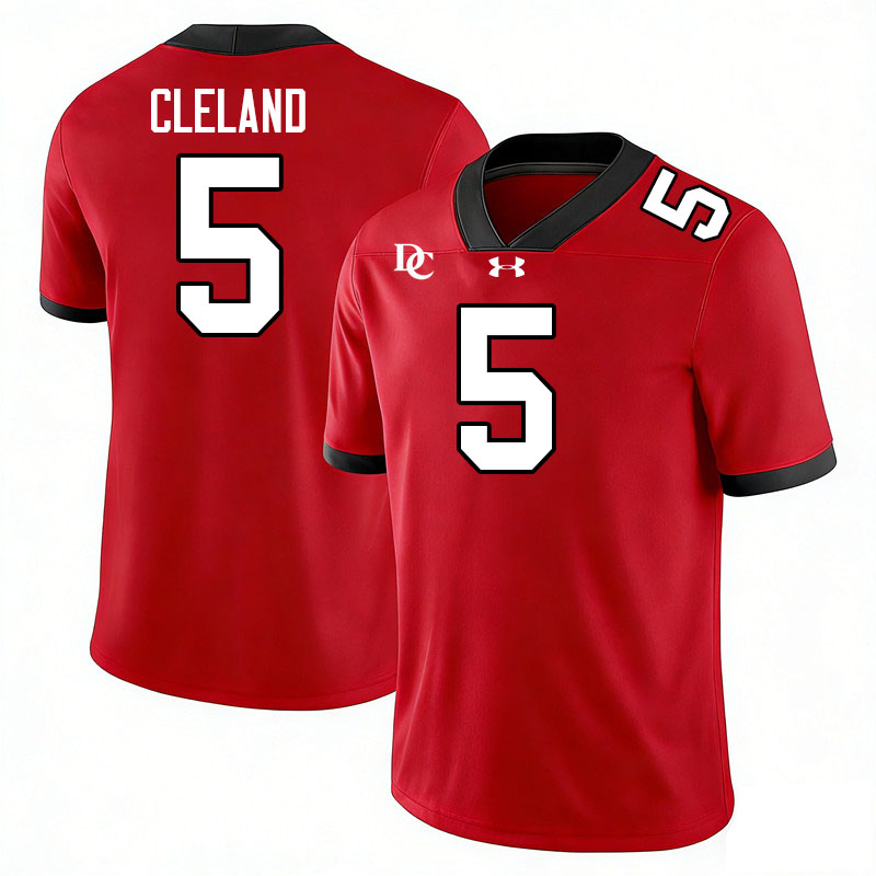 Davidson Wildcats #5 Coulter Cleland College Football Jerseys,Uniforms-Red